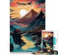Puzzles for Adults 1000 Pieces Beautiful Japan Landscape Fine Cut Design Mind Training Fun Slow Time Fun Birthday Art Play (38x26cm)