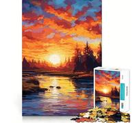 Puzzles for Adults 1000 Pieces Beautiful Nature Landscape Flawless Fit Art Logic Skill Play Slow Game Play Christmas Calm Gift (50x75cm)