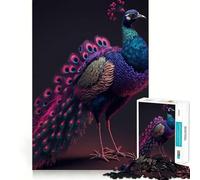 Puzzles for Adults 1000 Pieces Beautiful Peacock Fine Cut Design Mind Training Fun Slow Time Fun Birthday Art Play (38x26cm)
