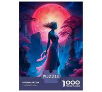 Puzzles for Adults 1000 Pieces Beautiful Red Moon Lady Jigsaw Puzzle Brain Teaser Game But Fun And Humorous Christmas Birthday Gifts 38x26cm/1000pcs