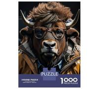 Puzzles for Adults 1000 Pieces Bison Cool Puzzles for Adults Brain Teaser Game Home Decoration Fun Activities at Home 52x38cm/1000pcs