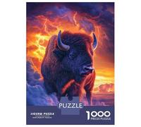 Puzzles for Adults 1000 Pieces Bison Majesty in Storm Jigsaw for Adults Brain Teaser Game Analysis And Logic Fun Activities at Home 38x26cm/1000pcs