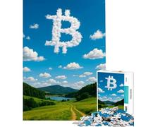 Puzzles for Adults 1000 Pieces Bitcoin Cloud Landscape Learning Educational Toys Brain Teaser Game for The Whole for Women Men (Size 38x26cm)