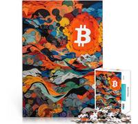 puzzles for adults 1000 pieces Bitcoin Dreamscape Made of cardboard，Suitable for ages 14 and up Difficult to complete but fun and humorous Birthday gift。size：38x52cm/14.96x20.47inch