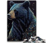 Puzzles for Adults 1000 Pieces Black Bear Ink Painting Family Fun for Is Ideal As A Gift for The Whole Family for And Age 14 Years Up 38x26cm