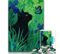 Puzzles for Adults 1000 Pieces Black Cat Art 1000 Pieces for Adults,Artistic Wall Decor & Birthday Gift Idea for Friends, Home Office (size 75x50cm)