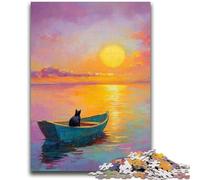 Puzzles for Adults 1000 Pieces Black Cat Oil Painting 1000 Pieces for Teenagers,Stress Reliever Staycation Kill Time Parent-child Interaction (50x75cm)