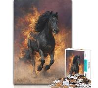Puzzles for Adults 1000 Pieces Black Horse 1000 Pieces for Teenagers,Stress Reliever Staycation Kill Time Parent-child Interaction 38x26cm