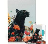 Puzzles for Adults 1000 Pieces Black Panther Botanical Tight Cut Fun, Smart Brain Activity, Leisure Fun Time, Birthday Hobby Gift (38x52cm)