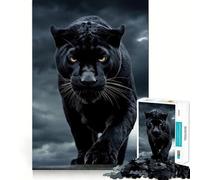 Puzzles for Adults 1000 Pieces Black Panther in The Storm Fine Cut Art, Smart Challenge Fun, Quiet Time Game, Birthday Hobby Gift (38x26cm)