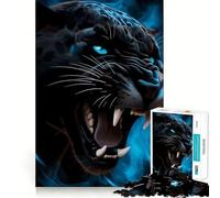 Puzzles for Adults 1000 Pieces Black Panther Roar Fine Cut Art, Smart Challenge Fun, Quiet Time Game, Birthday Hobby Gift (50x75cm)
