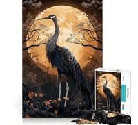 Puzzles for Adults 1000 Pieces Black Stork Mythology Fine Cut Art, Smart Challenge Fun, Quiet Time Game, Birthday Hobby Gift (38x26cm)
