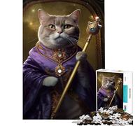 Puzzles for Adults 1000 Pieces Blessed by Holy Cat Meme Impossible Game for Educational Game Challenge Toy Gifts Birthday Improve Memory (Size 38x52cm)