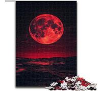 Puzzles for Adults 1000 Pieces Blood Moon,Stress Reliever Staycation Kill Time with Matching Poster And Trivia Sheet 50x75cm