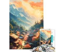 Puzzles for Adults 1000 Pieces Blossoms Beneath Peaks Impossible Game Learning Educational Toys Birthday Gifts Precision Cutting (Size 50x75cm)