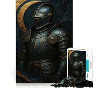 Puzzles for Adults 1000 Pieces Blue And Gold Knight Armor Tight Cut Fun, Smart Brain Activity, Leisure Fun Time, Birthday Hobby Gift (50x75cm)