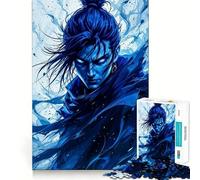 Puzzles for Adults 1000 Pieces Blue Anime Character Art Tight Cut Fun, Smart Brain Activity, Leisure Fun Time, Birthday Hobby Gift (38x52cm)