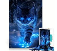 Puzzles for Adults 1000 Pieces Blue-Eyed Cat in Snow Fine Cut Art, Smart Challenge Fun, Quiet Time Game, Birthday Hobby Gift (50x75cm)