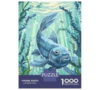 Puzzles for Adults 1000 Pieces Blue Koi Fish Underwater Adult Jigsaw Puzzle Fun Games But Fun And Humorous Christmas Birthday Gifts 52x38cm/1000pcs