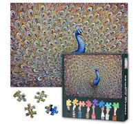 Puzzles for Adults 1000 Pieces, Blue Peacock Jigsaw Puzzles, Peacock Feathers Adult Puzzle for Adults, Educational Fun Games or Toys for Elders Friends 20X27 INCH
