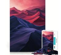 Puzzles for Adults 1000 Pieces Blue Red Dunes Tight Cut Fun, Smart Brain Activity, Leisure Fun Time, Birthday Hobby Gift (50x75cm)