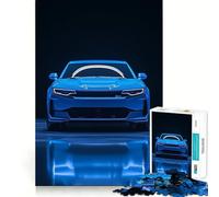 Puzzles for Adults 1000 Pieces Blue Sports Car Front View Tight Cut Fun, Smart Brain Activity, Leisure Fun Time, Birthday Hobby Gift (38x26cm)