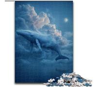Puzzles for Adults 1000 Pieces Blue Whale in The Clouds, Help The Brain Exercise Addictive Toys to Cultivate Patience Enhance Memory (Size 26x38cm)