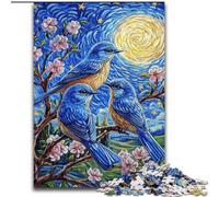 Puzzles for Adults 1000 Pieces Bluebird on The Tree, Challenging Game And Family Play with Fully Interlocking Randomly Shaped Pieces (Size 26x38cm)
