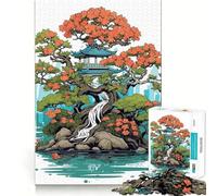 Puzzles for Adults 1000 Pieces Bonsai Japanese Fine Cut Art, Smart Challenge Fun, Quiet Time Game, Birthday Hobby Gift (50x75cm)