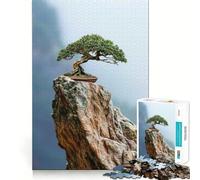 Puzzles for Adults 1000 Pieces Bonsai Tree on Rocky Peak Fine Cut Art, Smart Challenge Fun, Quiet Time Game, Birthday Hobby Gift (38x52cm)