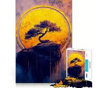 Puzzles for Adults 1000 Pieces Bonsai Tree Sunset Fine Cut Art, Smart Challenge Fun, Quiet Time Game, Birthday Hobby Gift (50x75cm)
