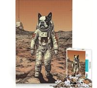 Puzzles for Adults 1000 Pieces Boston Terrier Dog On Mars, Hands-on Game, Parent-child Interaction, Unique Gifts for Birthday And Christmas 50x75cm