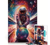 Puzzles for Adults 1000 Pieces Bowling Astronaut Fantasy Tight Cut Fun, Smart Brain Activity, Leisure Fun Time, Birthday Hobby Gift (38x26cm)