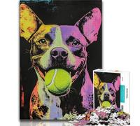 Puzzles for Adults 1000 Pieces Boxer Playing Tennis Adult Jigsaw,Educational Games Wall Decoration Unique Birthday And Xmas Gifts 26x38cm