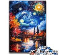 Puzzles for Adults 1000 Pieces Bridge Under The Night Sky Challenging To Complete But Fun And Humorous Birthday Present, Gifts, Wall Art 50x75cm