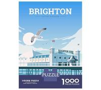 Puzzles for Adults 1000 Pieces Brighton Pier Travel Jigsaws for Adults Brain Teaser Game Pattern Assembly Challenging Game Gifts 38x26cm/1000pcs