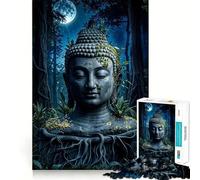 Puzzles for Adults 1000 Pieces Buddha in The Forest Exact Edge Art Creative Skill Toy Cozy Time Game Christmas Art Piece (38x26cm)