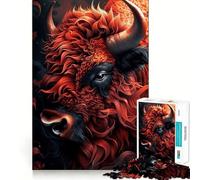 Puzzles for Adults 1000 Pieces Buffalo My Funny Friend Exact Edge Art Creative Skill Toy Cozy Time Game Christmas Art Piece (38x26cm)