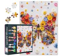 Puzzles for Adults 1000 Pieces, Butterfly Jigsaw Puzzles Colorful Flower Artwork, Difficult Animal Plant Challenging Puzzle Home Decor Gift Toy for Family Completed Size: 27.5" x 19.6"