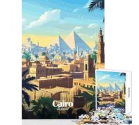 Puzzles for Adults 1000 Pieces Cairo Skyline with Pyramids Jigsaw for Teenagers Improve Memory Challenging To Complete for Educational Game Challenge Toy (38x52cm)