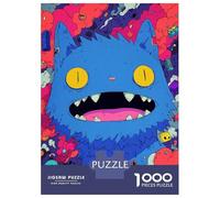 Puzzles for Adults 1000 Pieces Cartoon Blue Cat Open Mouth Jigsaws for Adults Brain Teaser Game Pattern Assembly Challenging Game Gifts 70x50cm/1000pcs
