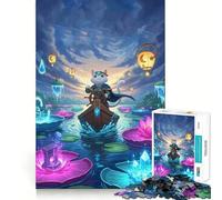 Puzzles for Adults 1000 Pieces Cat Captain Lily Pad Lake Exact Edge Art Creative Skill Toy Cozy Time Game Christmas Art Piece (50x75cm)