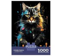 Puzzles for Adults 1000 Pieces Cat Chess Master Portrait Jigsaw Puzzle Brain Teaser Game But Fun And Humorous Christmas Birthday Gifts 70x50cm/1000pcs