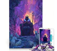 Puzzles for Adults 1000 Pieces Cat King on Throne Surrounded by Loyal Dogs, Relaxing Games, Perfect Decoration, Unique Gifts for Birthday And Christmas 38x52cm