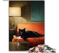Puzzles for Adults 1000 Pieces Cat Lying on The Sofa, Family Game Stress Reliever Difficult Challenge Enhance Love between Couples (Size 26x38cm)