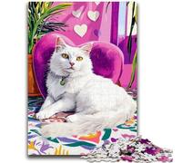 Puzzles for Adults 1000 Pieces Cat Lying on The Sofa Stress Reliever Difficult Challenge Unique Home Decor And Gifts 50x75cm