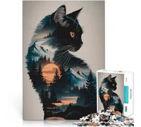 puzzles for adults 1000 pieces Cat Mountain Sunset Pädagogisches Spielzeug zum Stressabbau Eltern-Kind-Interaktion75x50cm