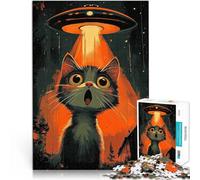 puzzles for adults 1000 pieces Cat & UFO Help the brain exercise addictive toys to cultivate patience Gift For Birthdays 50x70cm