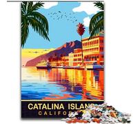 Puzzles for Adults 1000 Pieces Catalina Waterfront, Toys Educational Games Stress Relieving Enhance Love between Couples 26x38cm