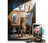 Puzzles for Adults 1000 Pieces Change Yourself Premium Cut Play Smart Brain Toy Idle Fun Time Xmas Art Gift (38x52cm)